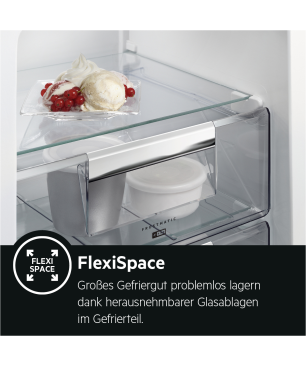 AEG SCE714FALS Serie 5000 mit ColdSense Kühlgefrierkombination (F, 253 kWh, 1441 mm hoch, Weiß)