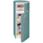 EXQUISIT RKGC270-45-H-160E taubenblau Kühl- und Gefrierkombination (E, 180 kWh, 1465 mm hoch, Taubenblau)