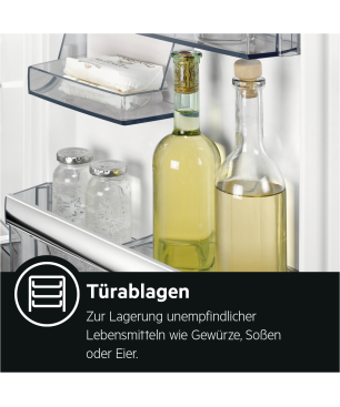 AEG SCE714FALS Serie 5000 mit ColdSense Kühlgefrierkombination (F, 253 kWh, 1441 mm hoch, Weiß)