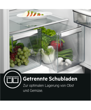 AEG SCE714FALS Serie 5000 mit ColdSense Kühlgefrierkombination (F, 253 kWh, 1441 mm hoch, Weiß)