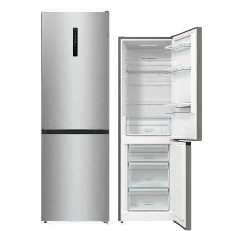 GORENJE NRK61CAXL4 Kühl-Gefrierkombination (C, 160 kWh, 185 cm hoch, Dunkelgraues Edelstahl)