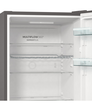 GORENJE NRK61CAXL4 Kühl-Gefrierkombination (C, 160 kWh, 185 cm hoch, Dunkelgraues Edelstahl)
