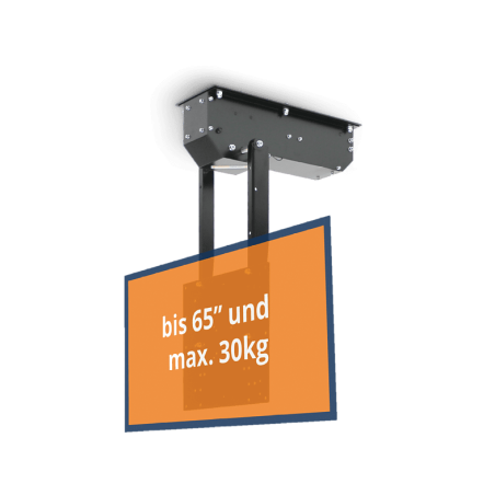 CLEVERUP pushMIDI schwarz TV Deckenhalter, Schwarz