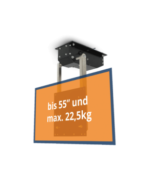 CLEVERUP pushMINI schwarz TV Deckenhalter, Schwarz