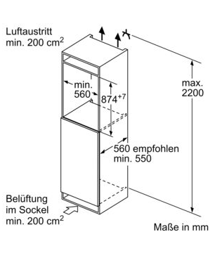 BOSCH KIR21VFE0 Kühlschrank (E, 874 mm hoch, Nicht zutreffend)