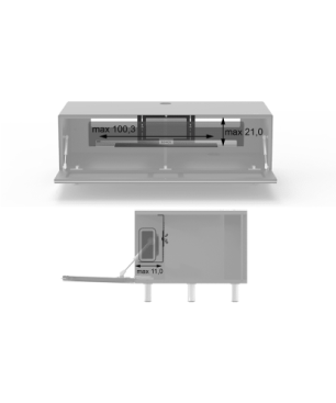 JUST BY SPECTRAL TV-Soundbar-Lowboard mit Soundbar-Ablage. JRL 1104T. Breite 111cm. Snow. TV-Soundbar-Lowboard