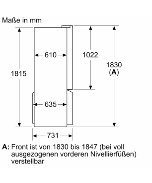 SIEMENS KF96NAXEA iQ500 French Door (E, 1830 mm hoch, blackSteel)