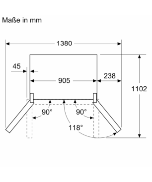 SIEMENS KF96NAXEA iQ500 French Door (E, 1830 mm hoch, blackSteel)