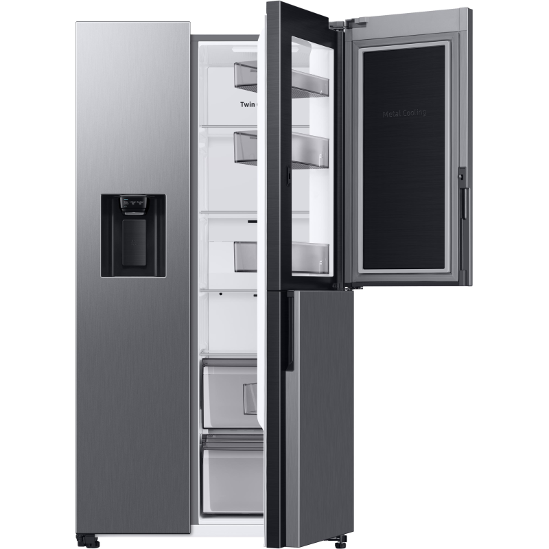 SAMSUNG RH68B8521S9/EG Side-by-Side (E, 1780 mm hoch, Edelstahl Look/Urban Silver)
