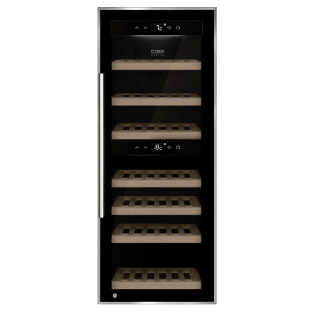CASO 653 Weinklimaschrank (EEK G, Edelstahll/Schwarz)