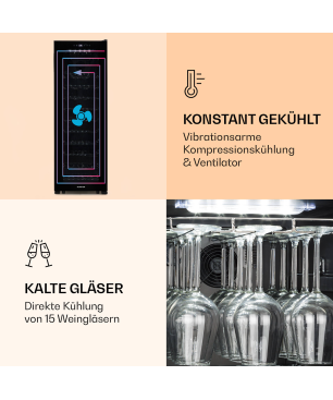 KLARSTEIN Bellevin 62 Weinkühlschrank (EEK G, Schwarz)