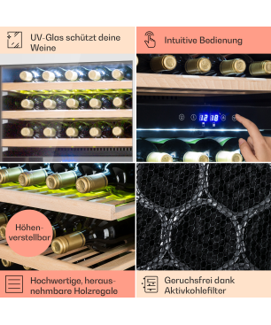 KLARSTEIN Vinsider 35D Weinkühlschrank (EEK G, Edelstahl)