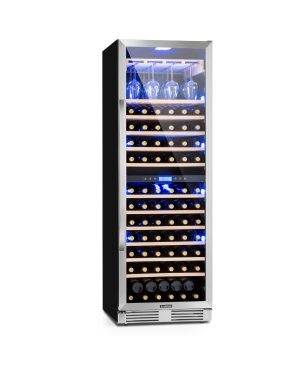 KLARSTEIN Vinovilla Grande 165 Built-in Duo Weinkühlschrank (EEK G, Silber)