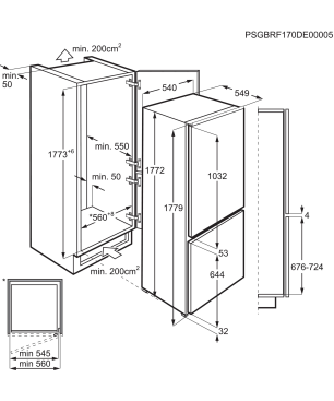 AEG SCE818E8MS Serie 8000 mit 360° Cooling-Technologie Kühlgefrierkombination (E, 217 kWh, 1772 mm hoch, Weiß)
