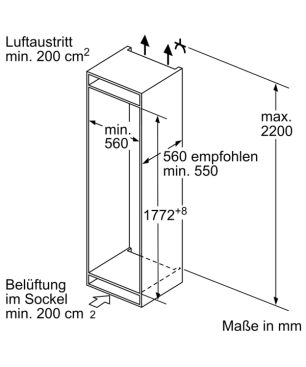 BOSCH KIS86AFE0 Serie 6 Kühlgefrierkombination (E, 219 kWh, 1772 mm hoch, k.A.)