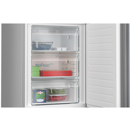 SIEMENS KG36N2LCF iQ300 Kühlgefrierkombination (C, 159 kWh, 1860 mm hoch, Inox-look)