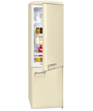 EXQUISIT RKGC250-70-H-160E magnolienweiss Kühl- und Gefrierkombination (E, 1830 mm hoch, Magnolienweiß)