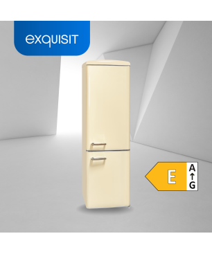 EXQUISIT RKGC250-70-H-160E magnolienweiss Kühl- und Gefrierkombination (E, 1830 mm hoch, Magnolienweiß)