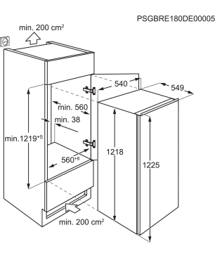 AEG SFE712FAAS Serie 5000 mit OptiSpace Kühlschrank (F, 1218 mm hoch, Weiß)
