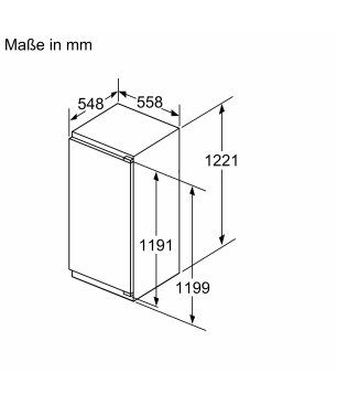 SIEMENS KI41RADD1 iQ500 Einbaukühlschrank (D, 1221 mm hoch, Weiß)