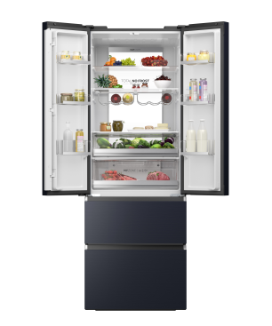 HAIER HFW7720ENMB Kühl-Gefrierkombination (E, 2006 mm hoch, Obsidian Black Inox )