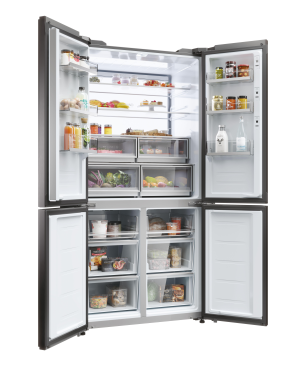 HAIER HCW9919FSGB CUBE 90 SERIE 9 French Door (F, 1900 mm hoch, Schwarz (Glasfront))