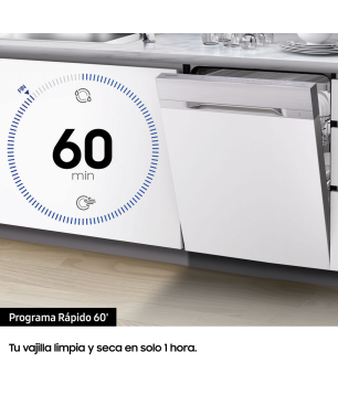 SAMSUNG DW 60 M 6050 FS/EC Lavavajillas Libre Instalación (freistehend (Besteckschublade, 166,37 cm breit, 44 dB (A), E)