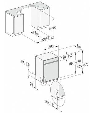 MIELE G 7200 SCi Geschirrspüler (teilintegrierbar, 598 mm breit, 43 dB (A), A)