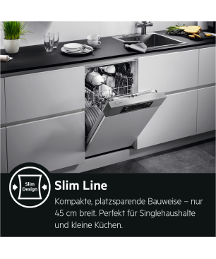 AEG FEE7341AZM Geschirrspüler (teilintegrierbar, 446 mm breit, 44 dB (A), D)