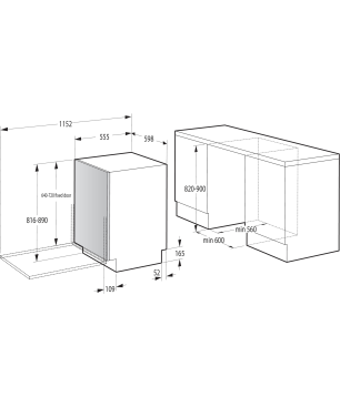 GORENJE GV 642 D 61 Geschirrspüler (vollintegrierbar (Besteckkorb, 598 mm breit, 44 dB (A), D)