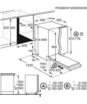 AEG FSB53627P Geschirrspüler (vollintegrierbar, 596 mm breit, 44 dB (A), D)