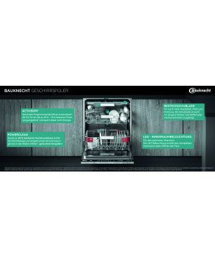BAUKNECHT BUO 3O41 PLT X Geschirrspüler (unterbaufähig, 600 mm breit, 41 dB (A), C)