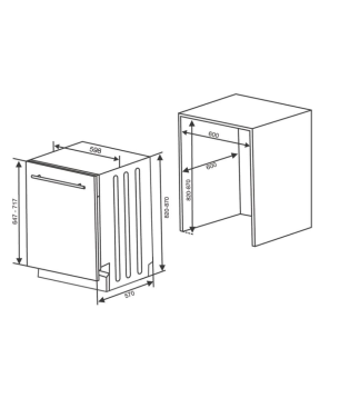 SHARP QW-NI25I44BX-DE Geschirrspüler (vollintegrierbar, 600 mm breit, 44 dB (A), B)