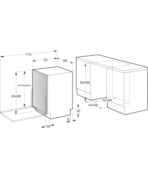 GORENJE GV663C60 Geschirrspüler (vollintegrierbar, 598 mm breit, 44 dB (A), C)