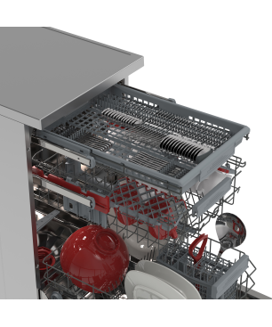 SHARP QW-NS24F44DI-DE Geschirrspüler (freistehend, 450 mm breit, 44 dB (A), D)