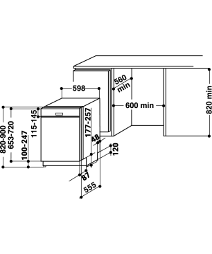 BAUKNECHT BBO 3C33 C X Geschirrspüler (teilintegrierbar, 600 mm breit, 43 dB (A), D)