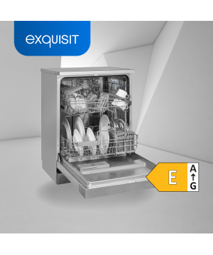 EXQUISIT GSP9313-030E inox Geschirrspüler (Standgerät, 598 mm breit, E)