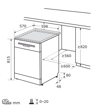 EXQUISIT GSP9313-030E weiss Geschirrspüler (Freistehend mit Unterbaumöglichkeit, 598 mm breit, E)