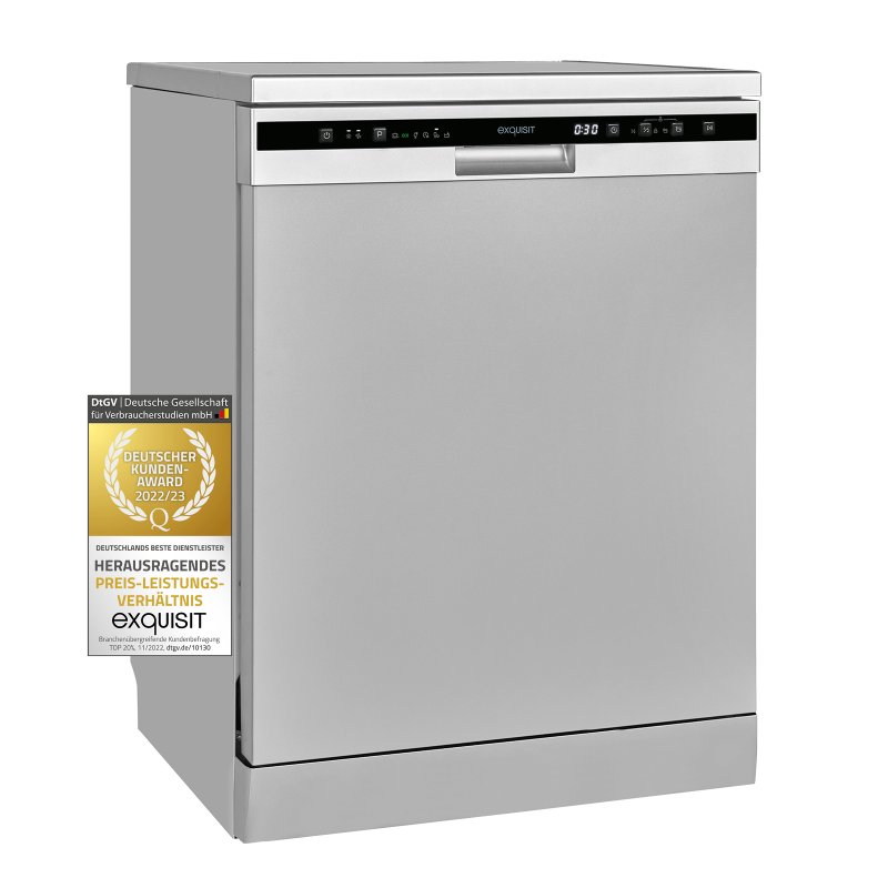 EXQUISIT GSP6312-030D silber Geschirrspüler, 598 mm breit, D)