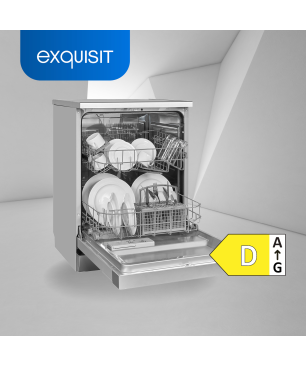 EXQUISIT GSP6312-030D silber Geschirrspüler, 598 mm breit, D)