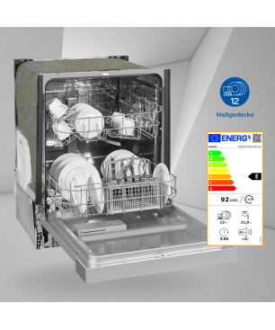 EXQUISIT EGSP6012-EB-030E inox Geschirrspüler (Einbaugerät (Besteckkorb, 598 mm breit, 49 dB (A), E)