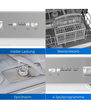 EXQUISIT EGSP6012-EB-030E inox Geschirrspüler (Einbaugerät (Besteckkorb, 598 mm breit, 49 dB (A), E)