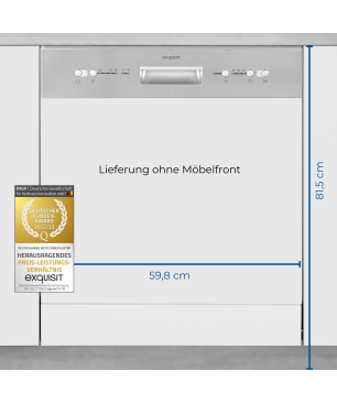 EXQUISIT EGSP6012-EB-030E inox Geschirrspüler (Einbaugerät (Besteckkorb, 598 mm breit, 49 dB (A), E)