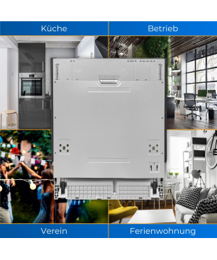 EXQUISIT EGSP6012-E-030E silber Geschirrspüler (Einbaugerät (Besteckkorb, 598 mm breit, 47 dB (A), E)