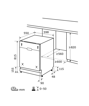 EXQUISIT EGSP6012-E-030E silber Geschirrspüler (Einbaugerät (Besteckkorb, 598 mm breit, 47 dB (A), E)