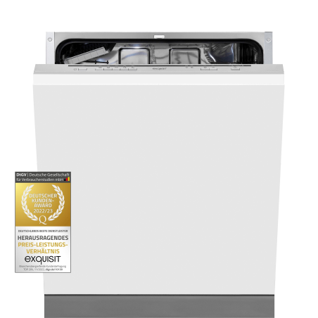 EXQUISIT EGSP1012-E-030E silber Geschirrspüler (Einbaugerät (Besteckkorb, 598 mm breit, 49 dB (A), E)