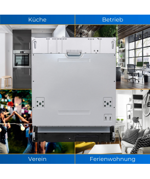 EXQUISIT EGSP1012-E-030E silber Geschirrspüler (Einbaugerät (Besteckkorb, 598 mm breit, 49 dB (A), E)