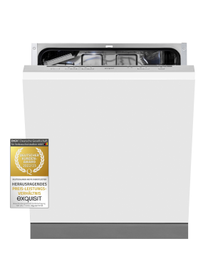 EXQUISIT EGSP1012-E-030E silber Geschirrspüler (Einbaugerät (Besteckkorb, 598 mm breit, 49 dB (A), E)