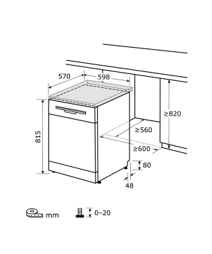 EXQUISIT GSP6012-030E schwarz Geschirrspüler (freistehend, 598 mm breit, E)