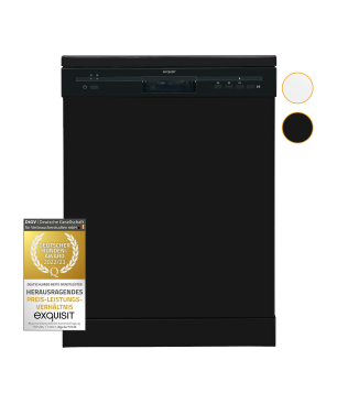 EXQUISIT GSP6012-030E schwarz Geschirrspüler (freistehend, 598 mm breit, E)